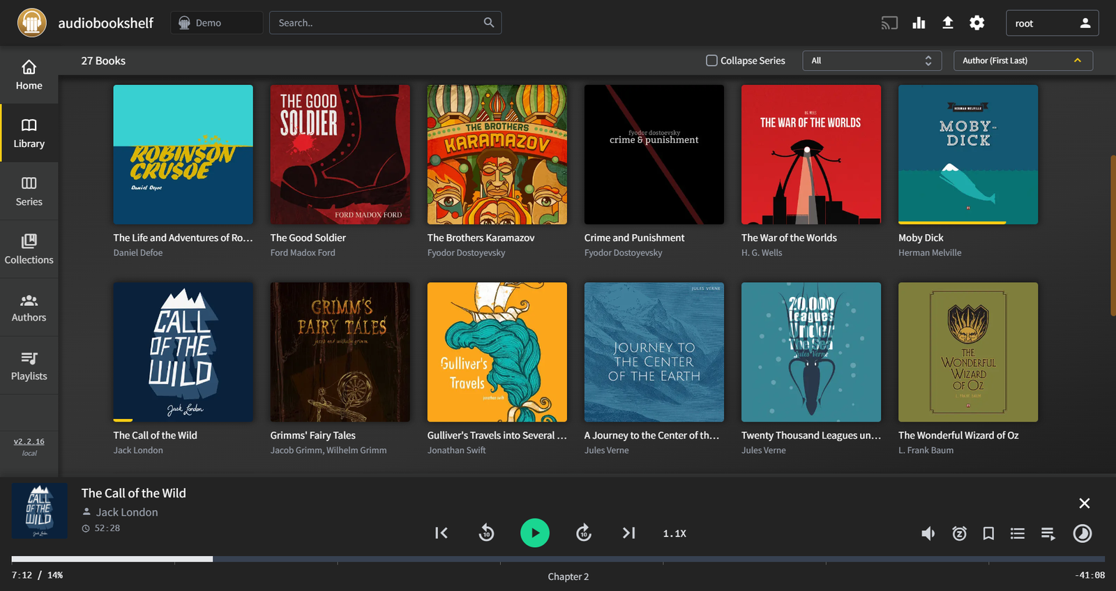 Audiobookshelf running in the browser