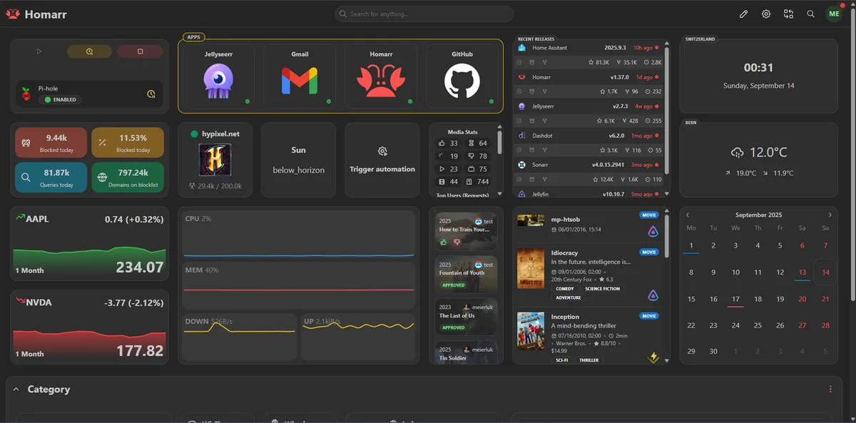 Homarr running in the browser